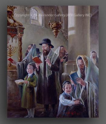 In Synagogue. by H. Weiss