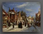 Town In Winter. by H. Weiss