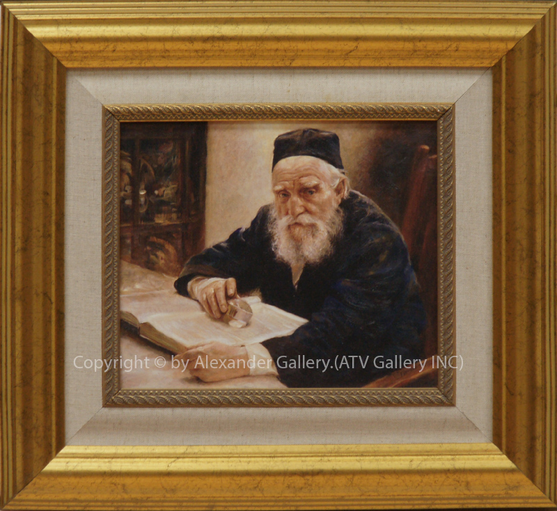 `Rabbi Faynshtein` by E.Flerova.Giclee on Canvas,Framed&Embellished.. 