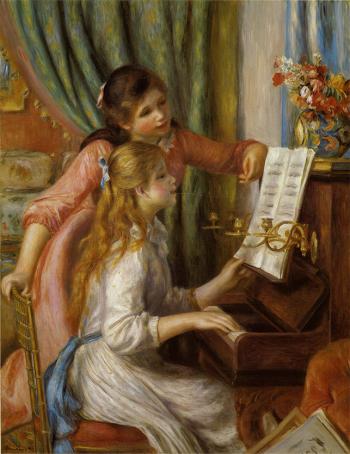 Two Young Girls At The Piano.Renoir copy by Surpin. by Surpin